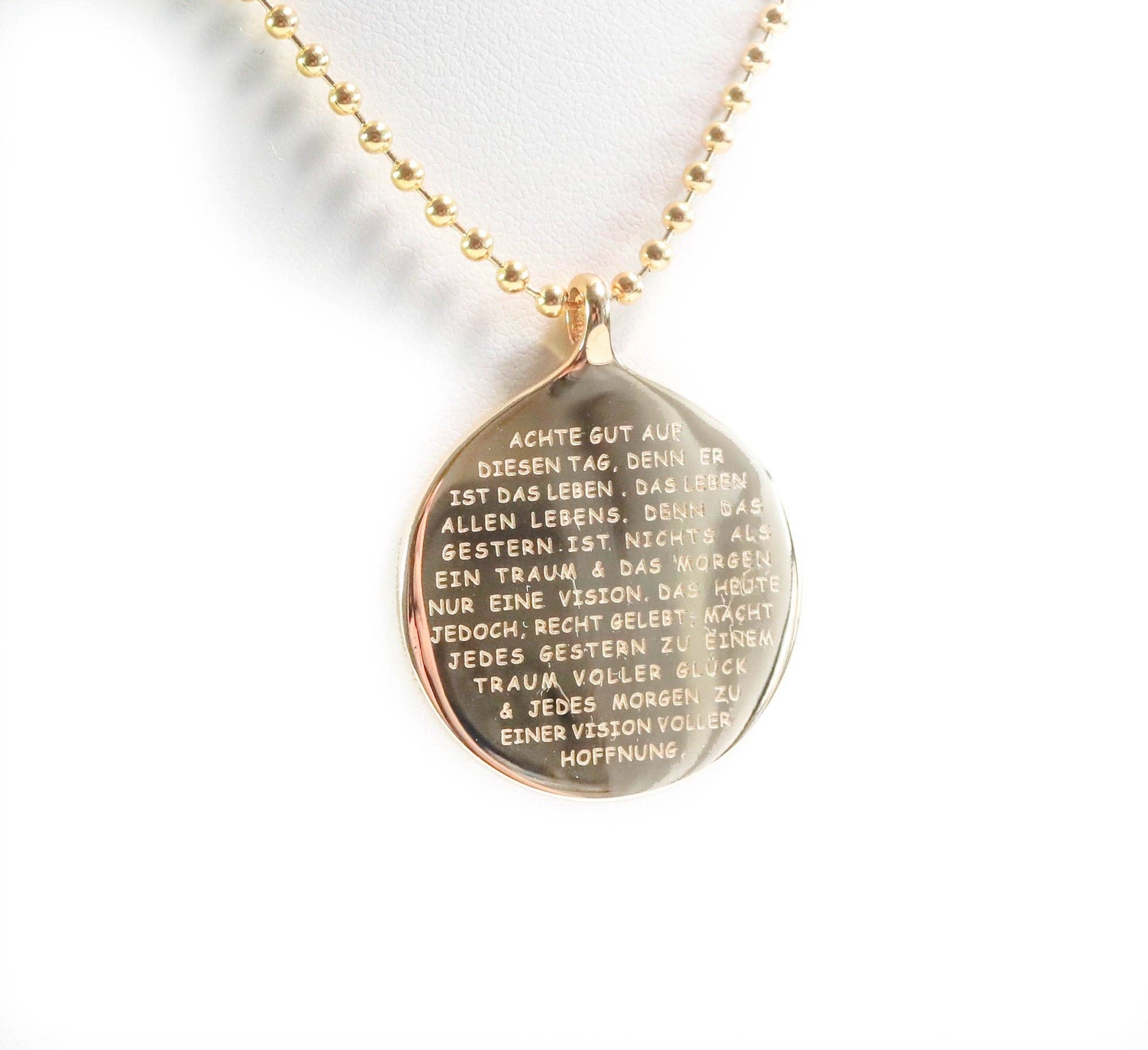 Mein Mantra - Wholesale Pendant/Charm Necklace - RUMI Pendant "TAKE GOOD CARE" with Ball Chain3