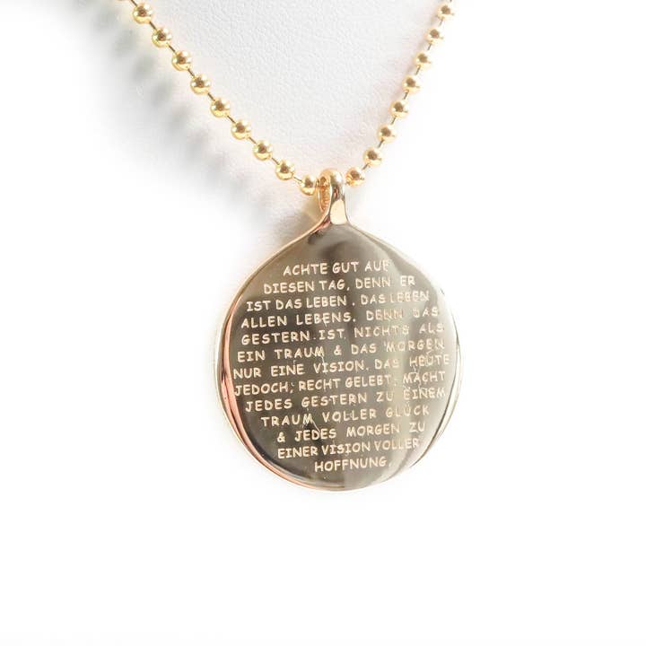 Mein Mantra - Wholesale Pendant/Charm Necklace - RUMI Pendant "TAKE GOOD CARE" with Ball Chain3