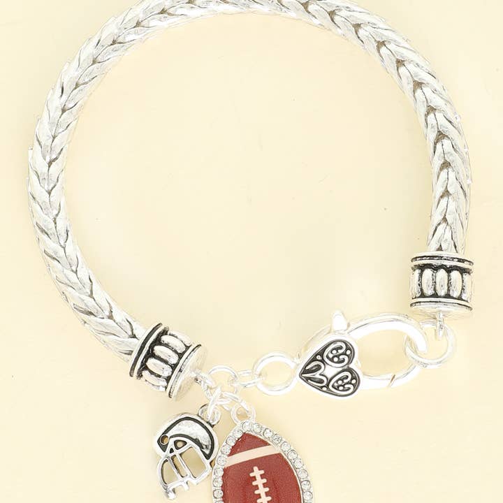 SP Sophia Collection - Wholesale Charm/Dangle Bracelet - Gameday Football Charm Bracelet