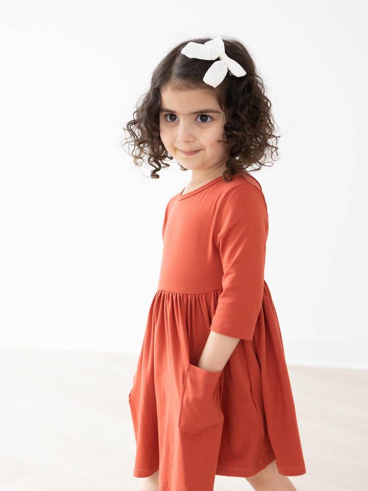 Pumpkin Spice Pocket Twirl Dress for wholesale by Mila & Rose