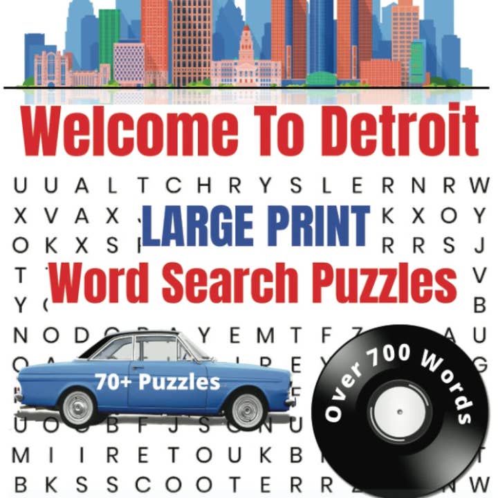 She Finally Wrote - Wholesale Puzzle - Adult - Welcome To Detroit - Large Print Word Search Puzzle Book