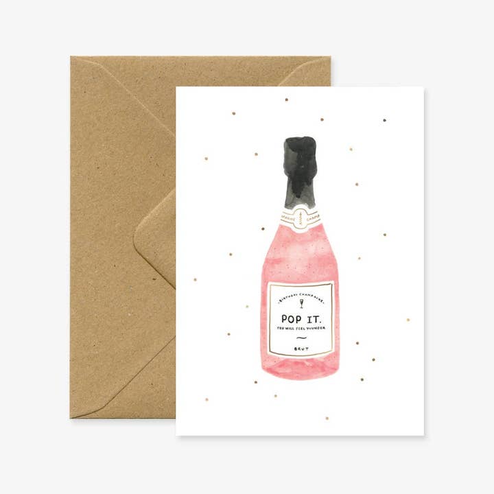 Champagne A6 Congratulations Card, Natural White Paper for wholesale by ALL THE WAYS TO SAY - USA