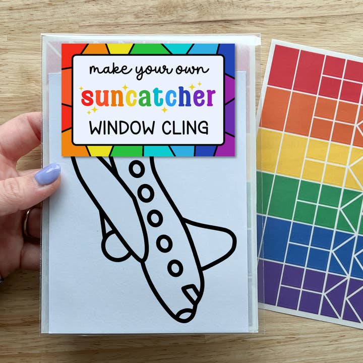Airplane Suncatcher Sticker Craft Kit for Kids for wholesale by Calenlou Crafts