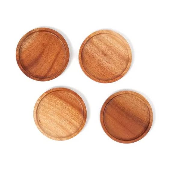 Khaya Wood - Coaster Ø9 cm - Eco-friendly - Hand made for wholesale by Khaya Woodware