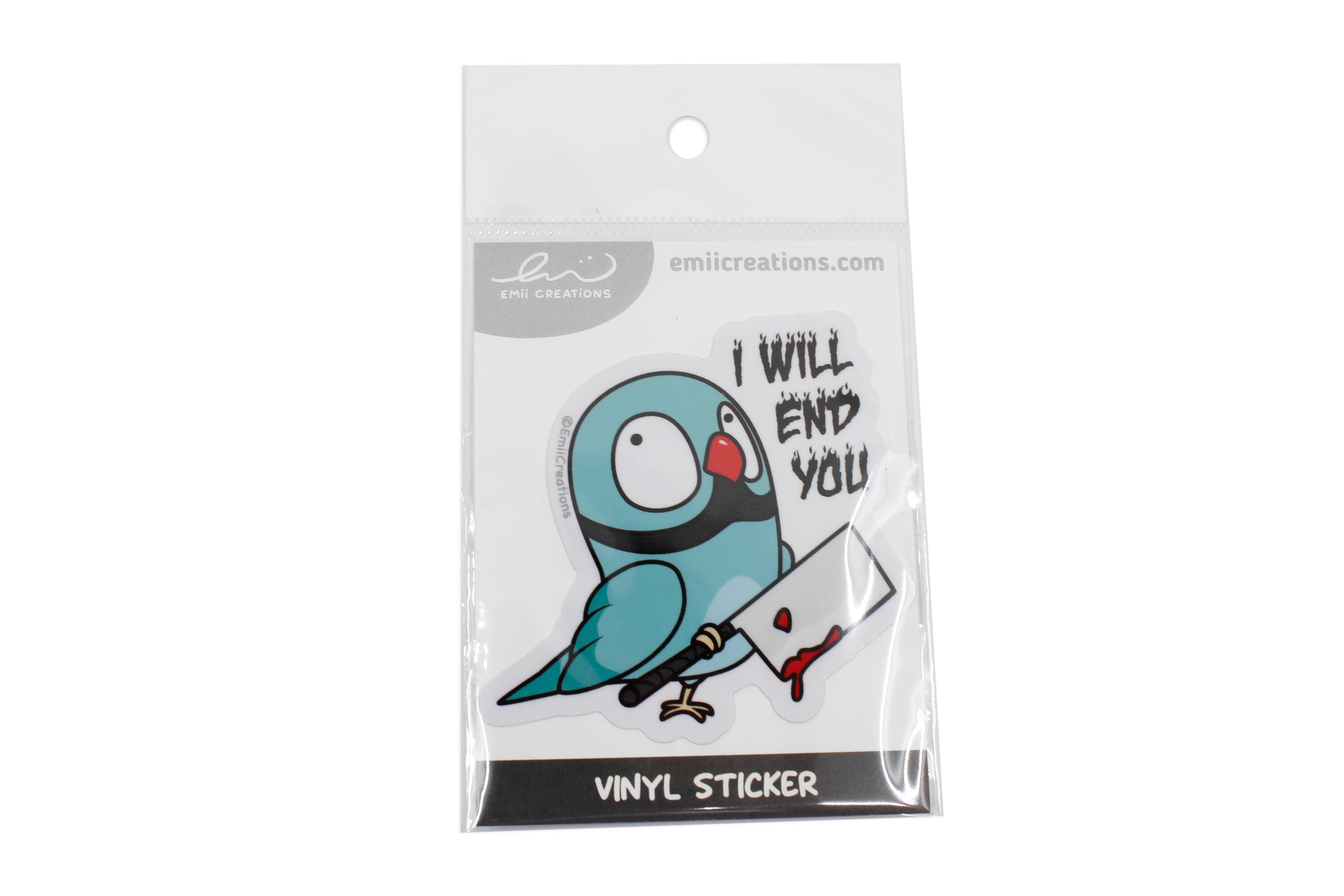 Emii Creations - Wholesale Sticker - End You Ringneck Parrot Bird Vinyl Sticker2