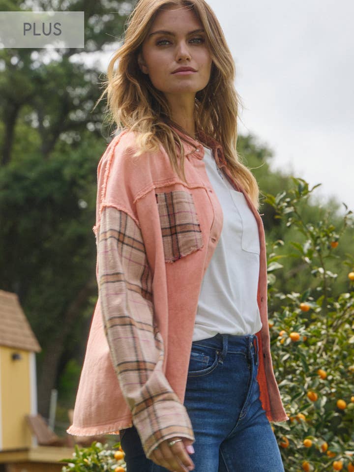 Plus Acid Washed Spijkerjack voor wholesale door Oddi