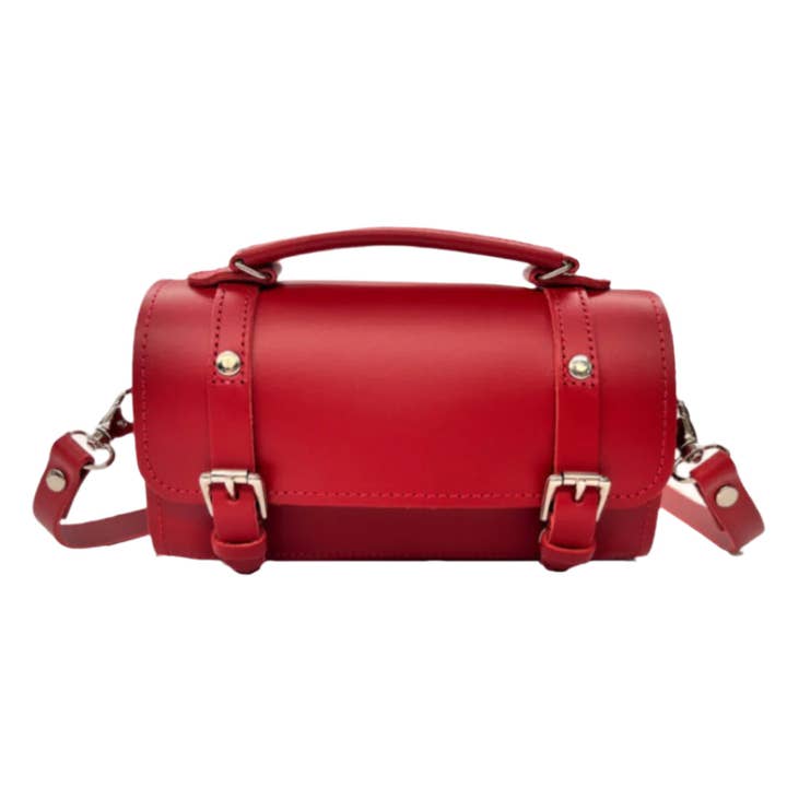 Handmade Leather Bowler Bag - Red for wholesale by Zatchels