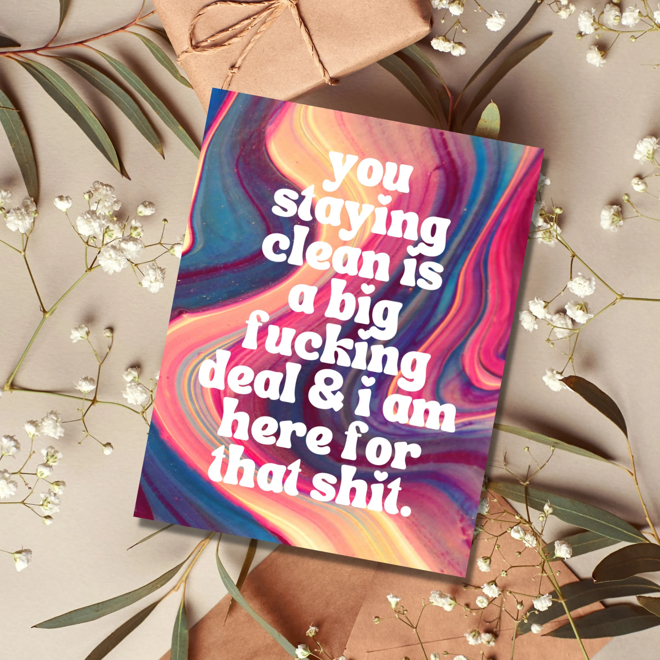 As Told By Ellie - Wholesale Encouragement Card - Big Deal Staying Clean Recovery Card0