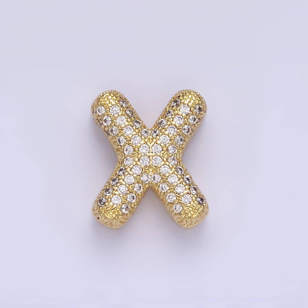 Aim Eternal – wholesale Individual charm/pendant – 14K Gold Filled 15mm Micro Paved Balloon Bubble Initial Letter Pendant | A1171-A118324