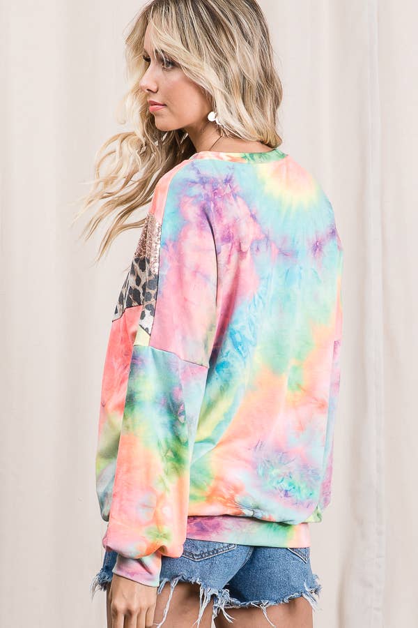 NEON KORALL LMT1812-Jag har nyanser Tie Dye Sweatshirt för wholesale på Faire5