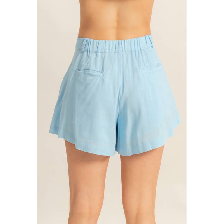HYFVE - Wholesale Shorts - Women's - HF25A652-Linen Mid-Rise Flared Shorts