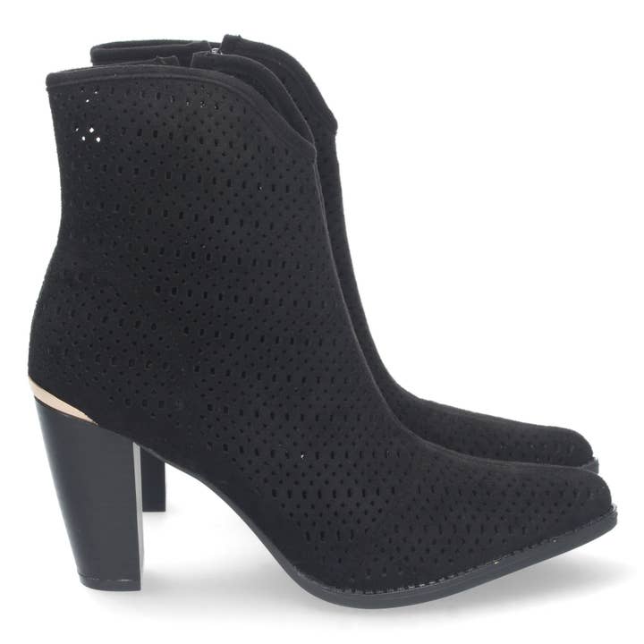 Schwarzer Stiefel mit dünnem Absatz und Reißverschluss. für den Großhandel von Brideluxe Mayorista