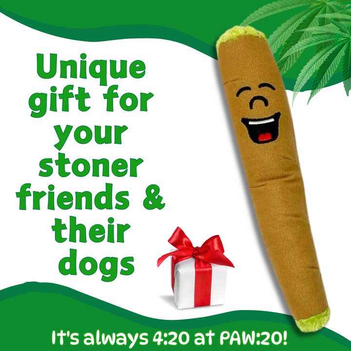 PAW:20 - Wholesale Pet Plush Toy - Dog - B the Blunt, Stuffed Parody Squeaker Dog Toy4