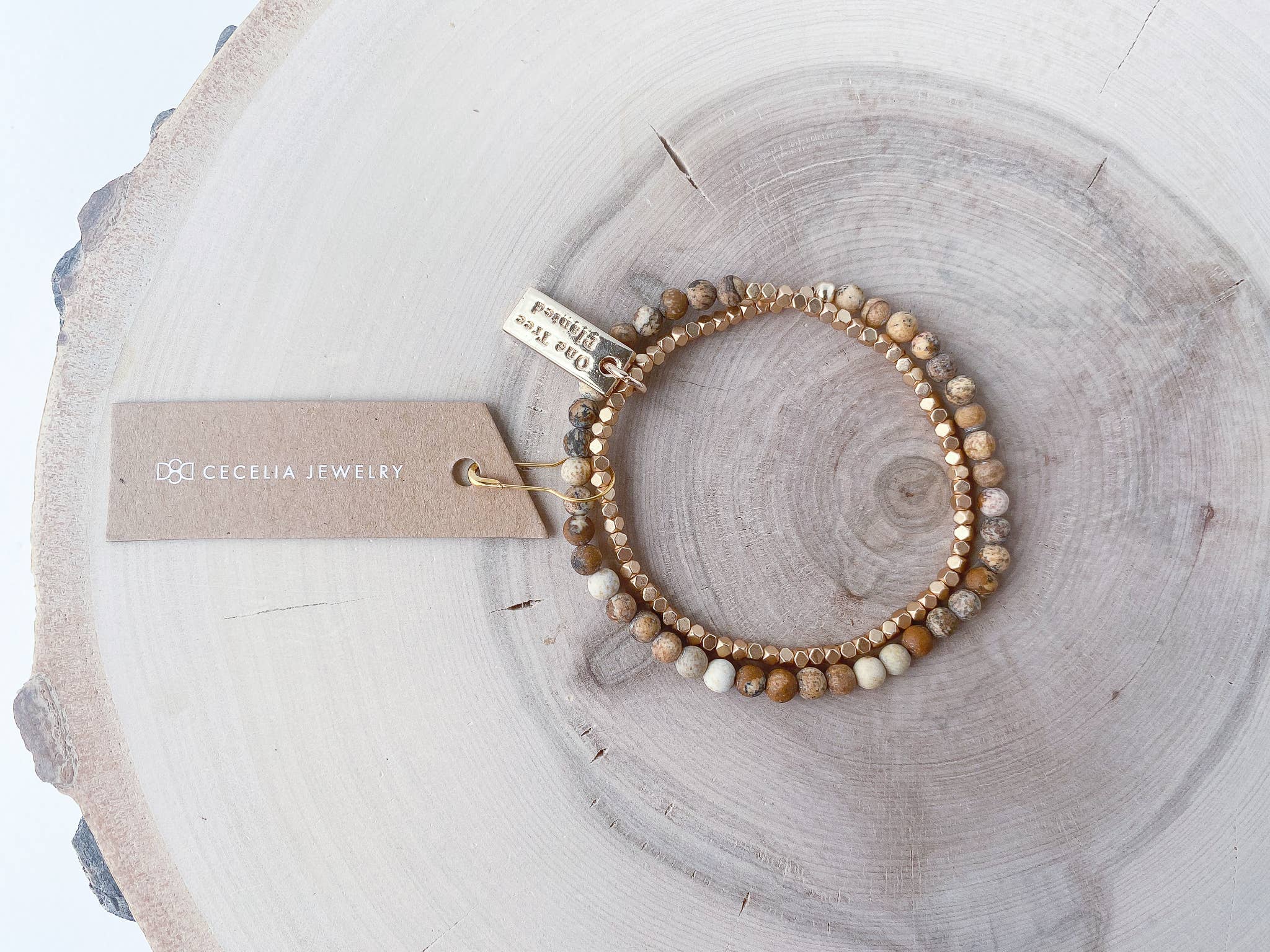 Cecelia Designs Jewelry - Wholesale Beaded Bracelet - Gemstone Wrap Bracelet with Faceted Gold Beads 7