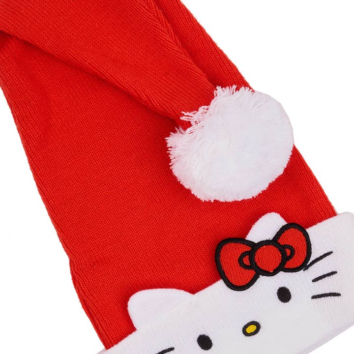 Bioworld Merchandising - Wholesale Beanie - Women's - Hello Kitty Big Face Embroidery Cuff Acrylic Santa Hat4