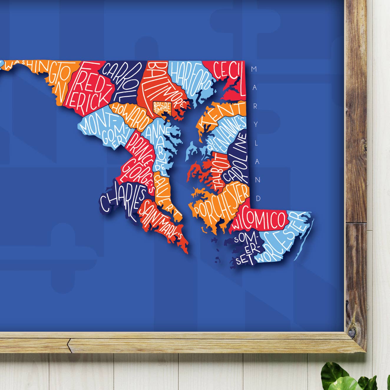 Billie Claire Illustration (Handmade) - Wholesale Art Print - Maryland Counties - 8x10 Art Print1