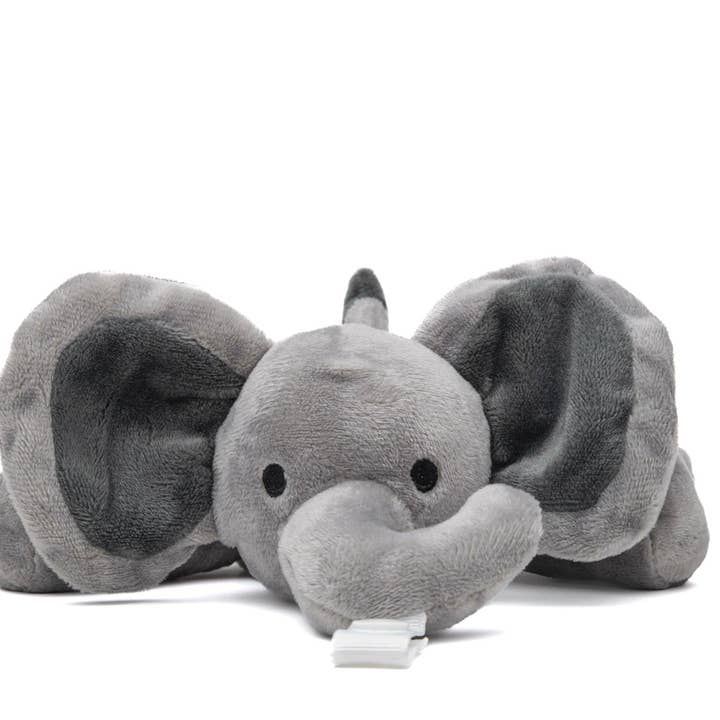 KINREX - Venta al por mayor Clip para chupete - Bebé - Chupete gris con forma de elefante bebé, animal de peluche con forma de elefante, 7 pulgadas