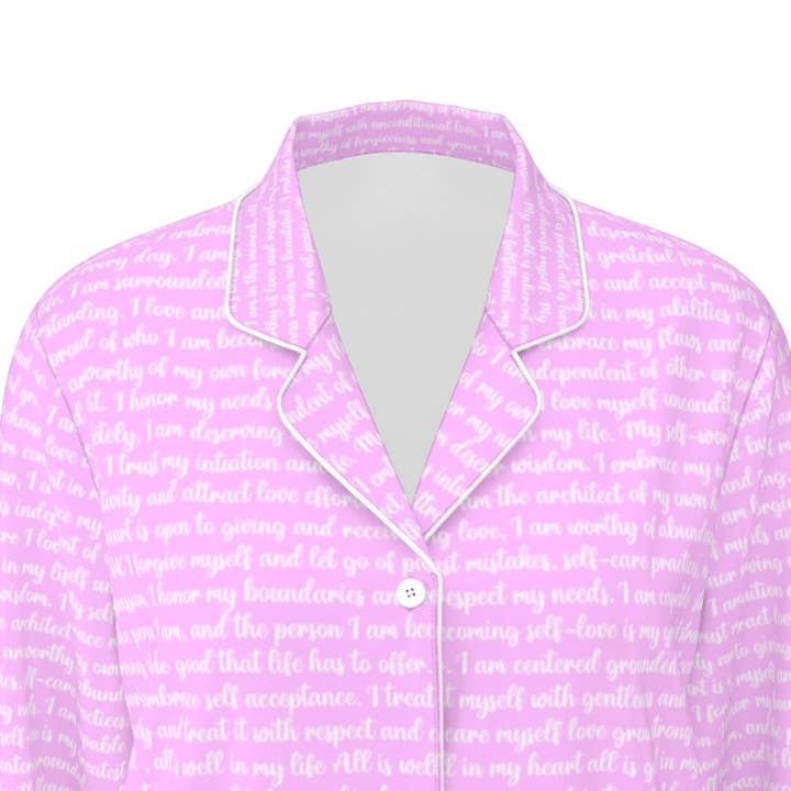 Coffret d'affirmation complet Self Love Pink pour la vente par Positive Pj’s