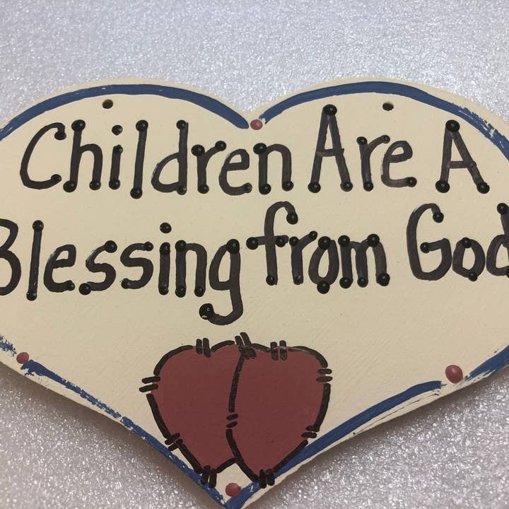 Los niños con corazón de madera son una bendición de Dios para venta al por mayor de Nannie and B's Crafts