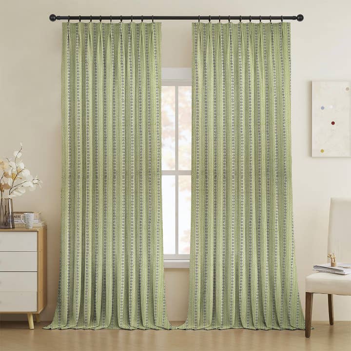 Boho Block Print Thick Linen Pleated Window - Ethic Leheriya for wholesale by Fabdivine