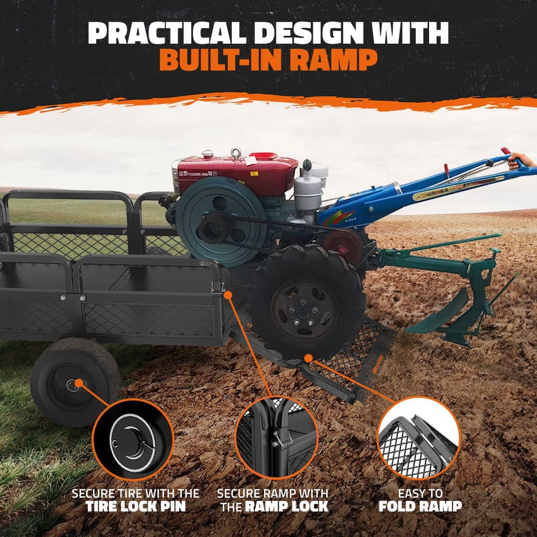 mockins - Wholesale Sporting Accessories - 55"x30"x15" Utility Trailer with Ramp & Attachable Jack Stand4