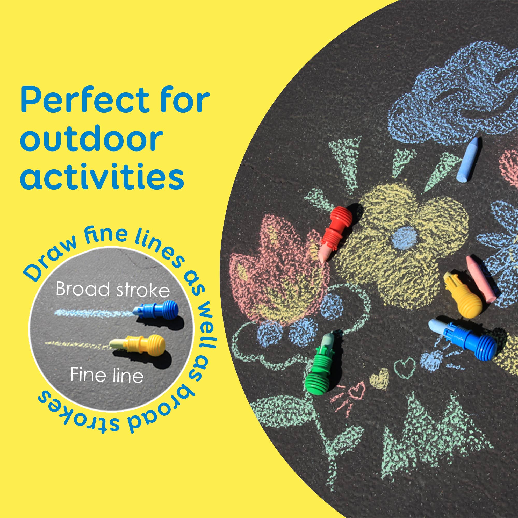 BAZIC Products - Wholesale Chalk - 4 Sidewalk Chalk & 1 Chalk Holder6