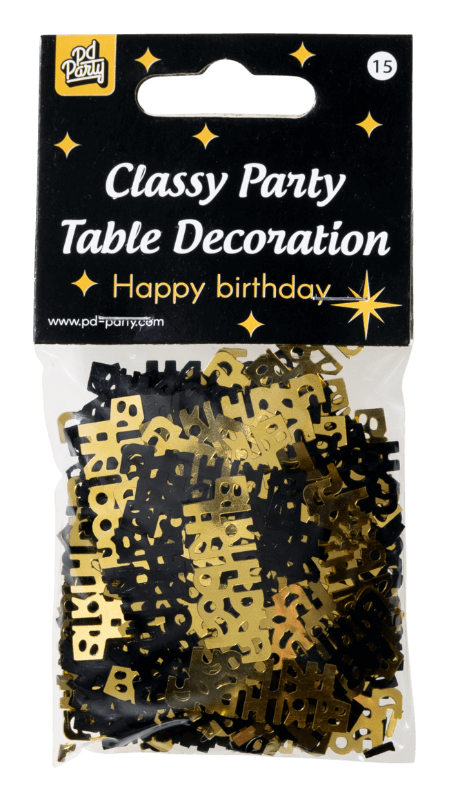 PD Party - Wholesale Confetti - Classy party table confetti - Happy birthday1