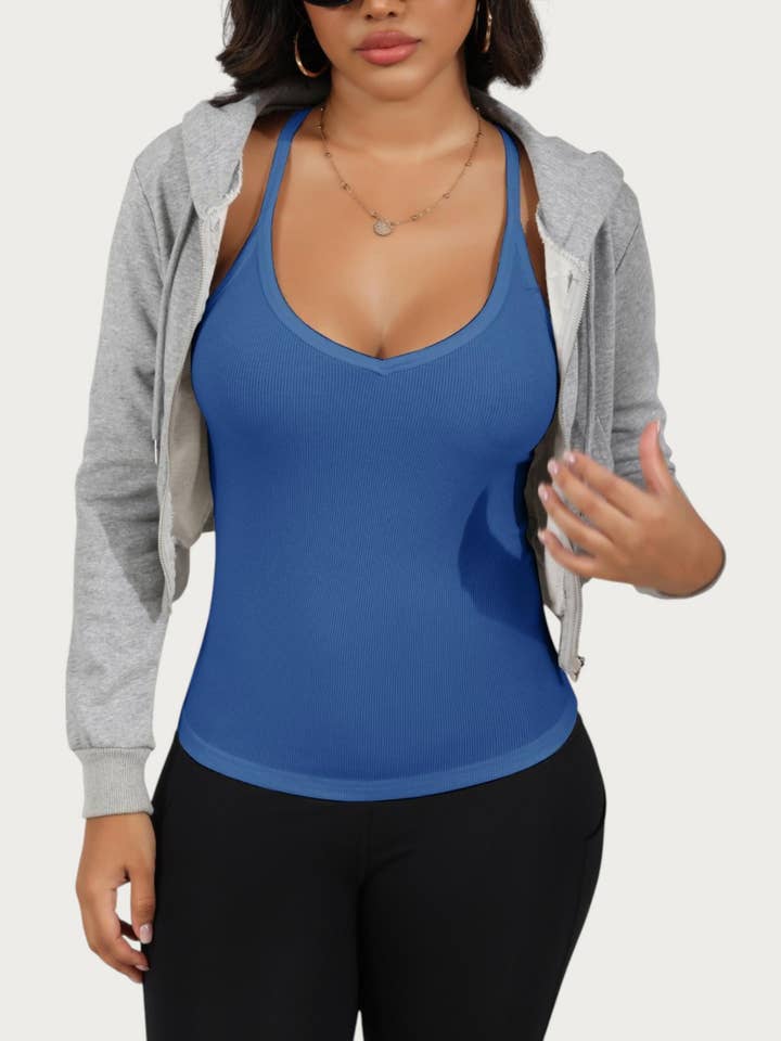 Anna Kaci Wholesale - Wholesale Tank Top - Women's - Women's V-Neck Tank Top with Spaghetti Straps63