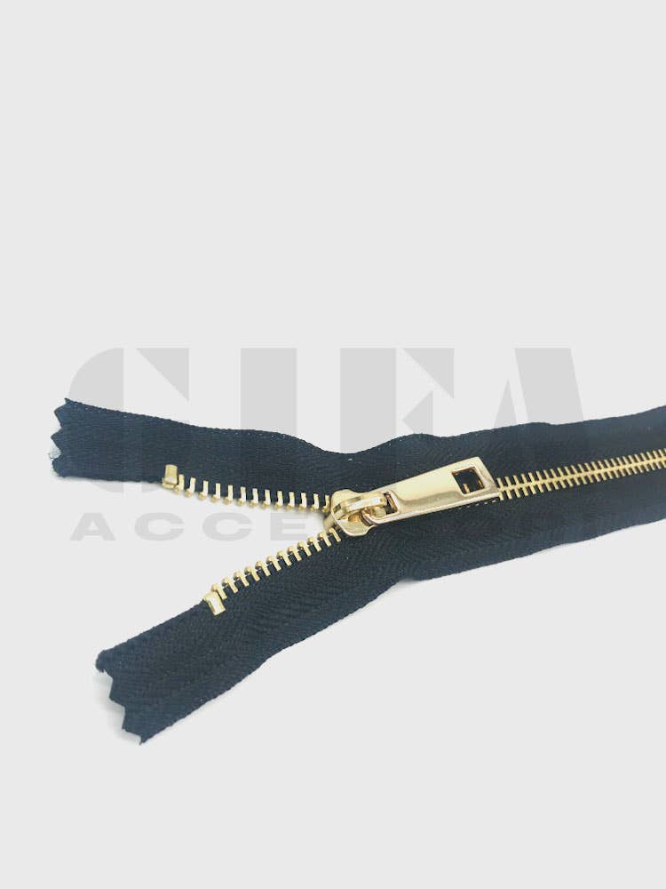 Gifa Accessori - Wholesale Zipper - Fixed metal zippers type 5 complete with Gold slider CUSTOM MADE2