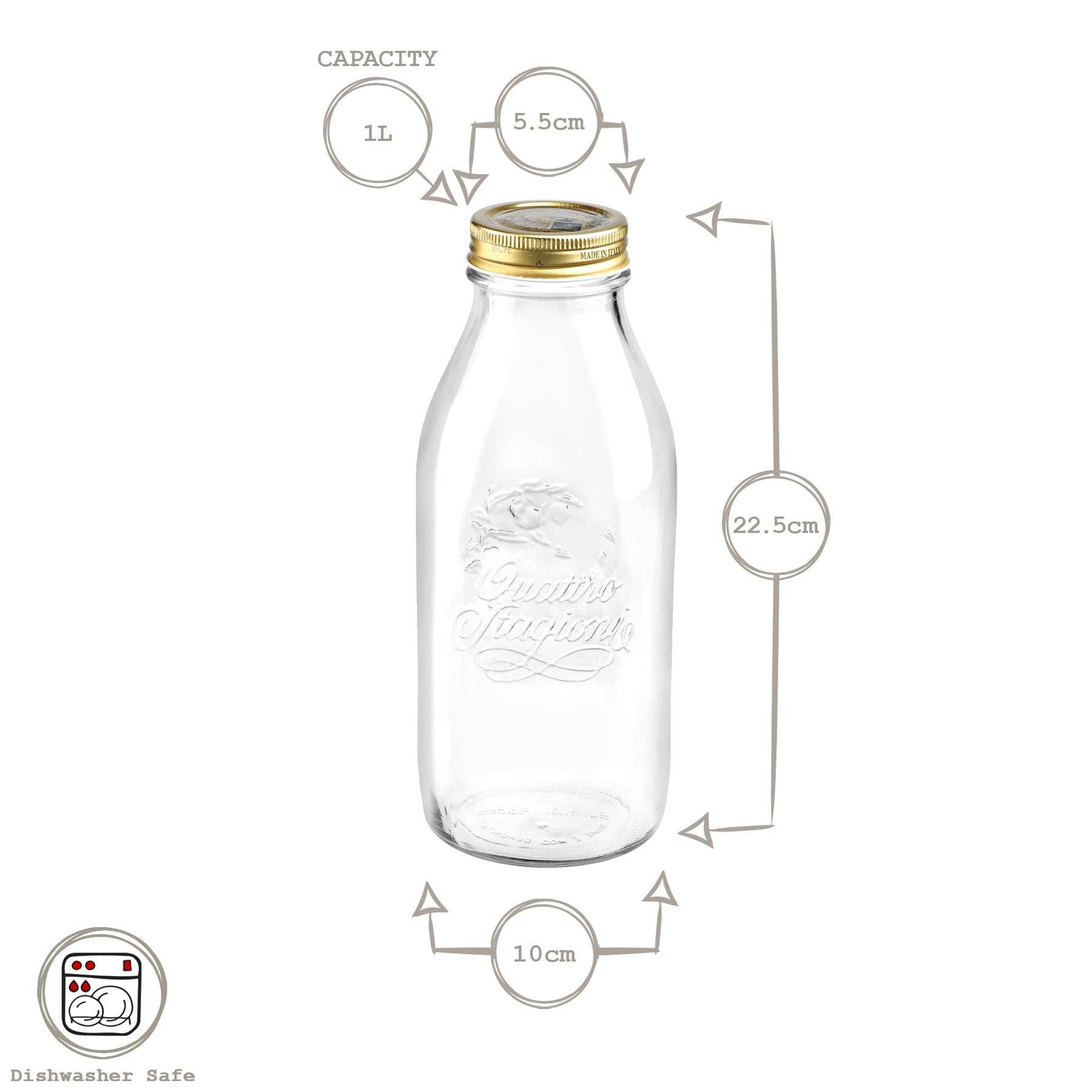Rinkit Ltd – wholesale Jar – 1L Quattro Stagioni Glass Bottle with Screw Top Lid5