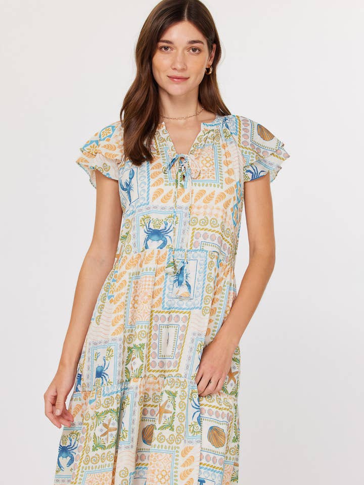 Mini-klänning med kustnära lapptäcksmönster för wholesale av Current Air