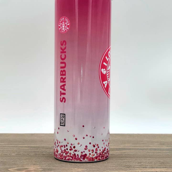 LGH Designs – wholesale Insulated mug/tumbler – Starbucks tumbler- pink hearts tumbler- valentine tumbler- pink Starbucks cup- valentines day Starbucks tumbler- pink faux glitter tumbler1