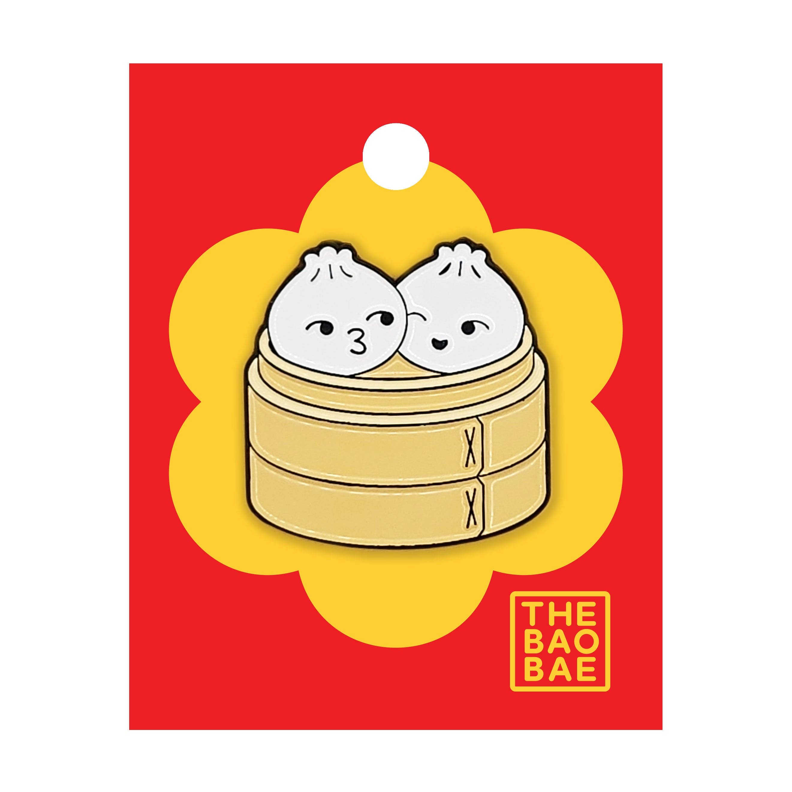 The Bao Bae - Wholesale Lapel Pin/Button - Bao Buddies Dumpling Steamer Enamel Pin1