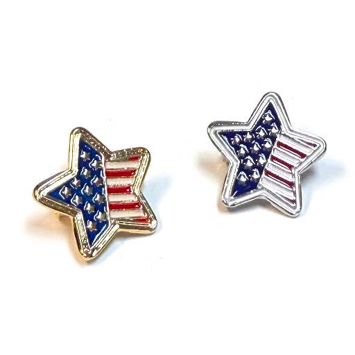 Spilla a forma di stella con bandiera USA, spilla smaltata patriottica americana. per la vendita all'ingrosso da parte di StarryNYC