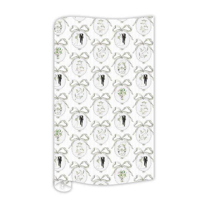 RosanneBeck Collections - Wholesale Wrapping Paper Roll - Handpainted Wedding Frames with Icons Wrapping Paper0