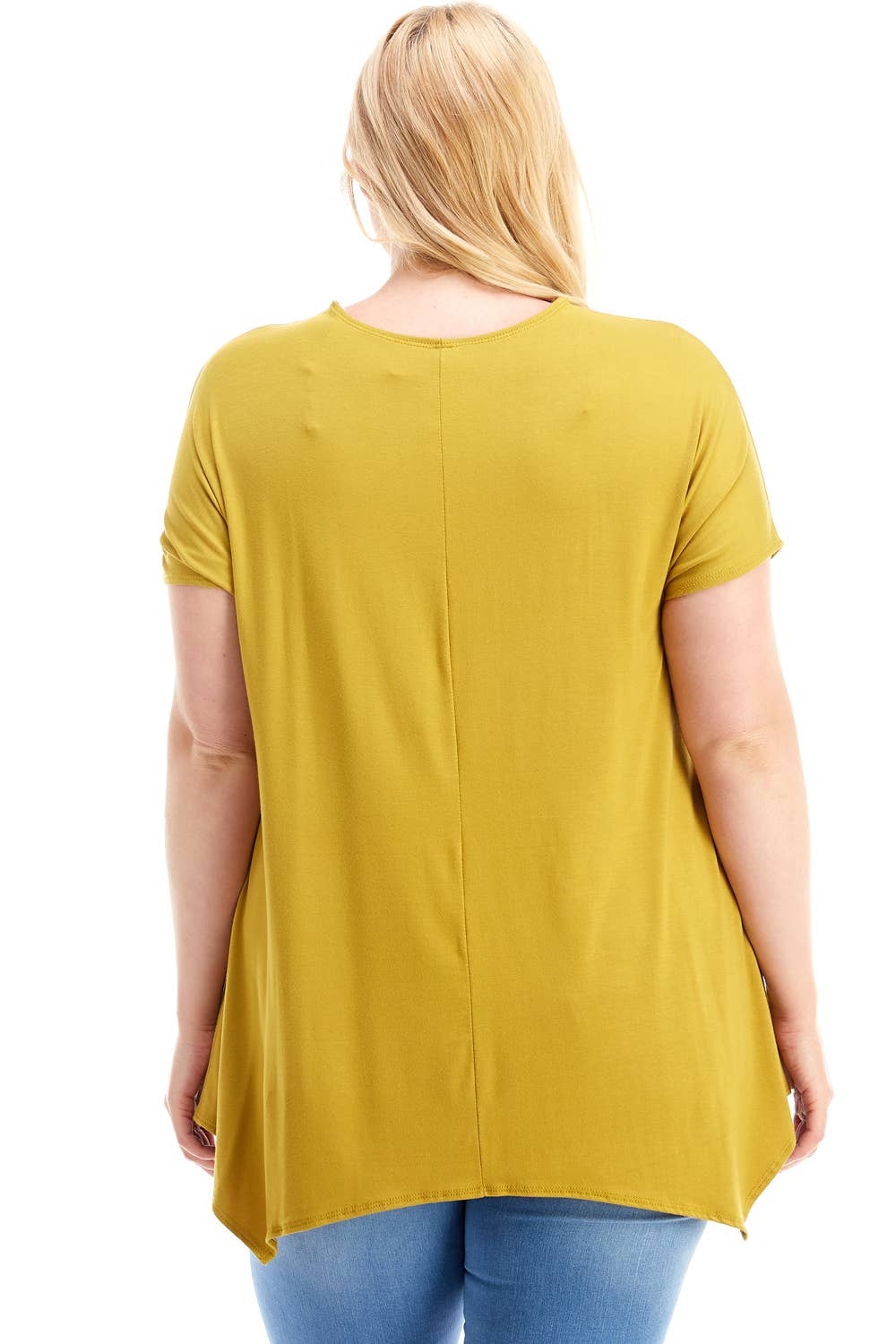 Azules Clothing - Wholesale Tunic - Women's - ATP-2307RSX Plus Size Asymmetric Short Sleeve Tunic34