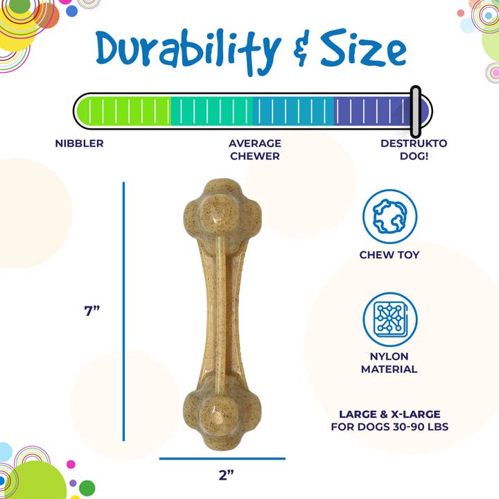 SodaPup Dog Toys - Wholesale Pet Chew Toy - Dog - Knucklebone Ultra Durable Nylon Dog Chew Bone