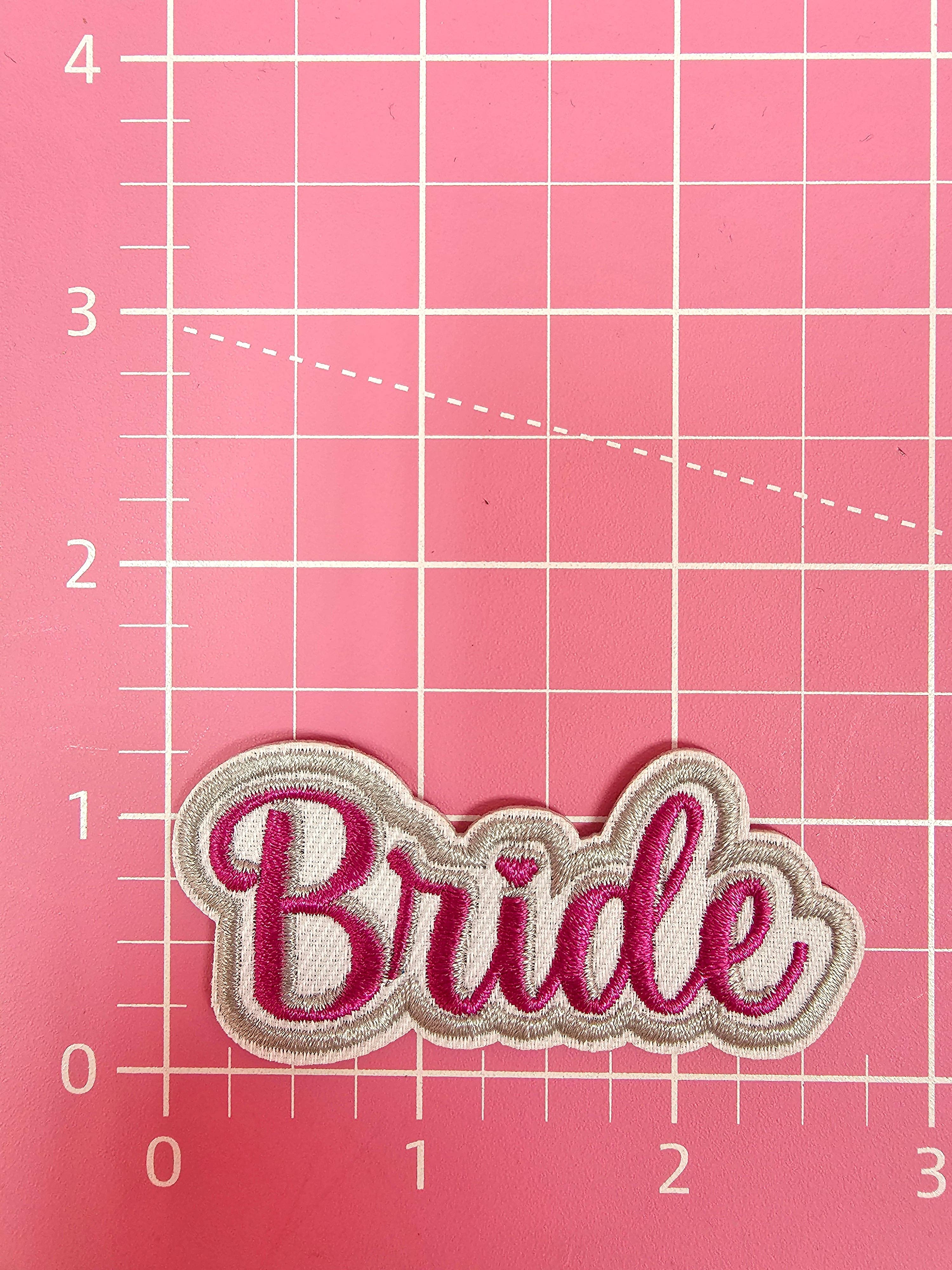 Scratch Decor - Wholesale Patch - 'Bride' Pink Embroidery Iron On Patch1