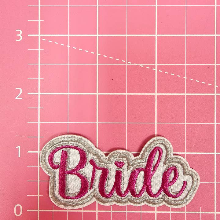 Scratch Decor - Wholesale Patch - 'Bride' Pink Embroidery Iron On Patch1