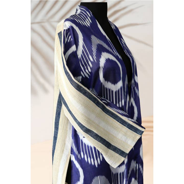 Caftán de Seda Ikat Doble Cara 002 para venta al por mayor de MIASETA