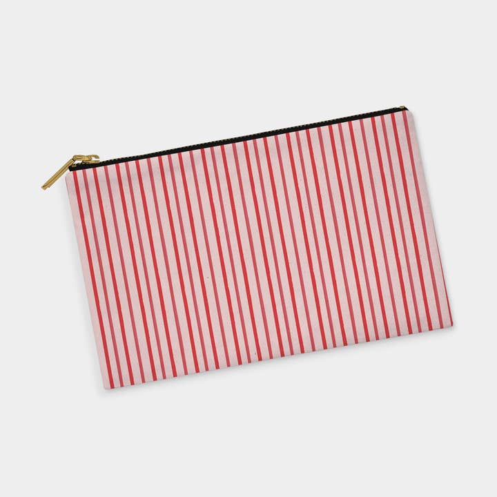 Watercolor Lines Red Zipper Pouch for wholesale by Patterned Goods