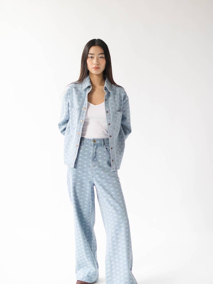 5688 WIDE LEG DENIM PANTS for wholesale by Daphnea