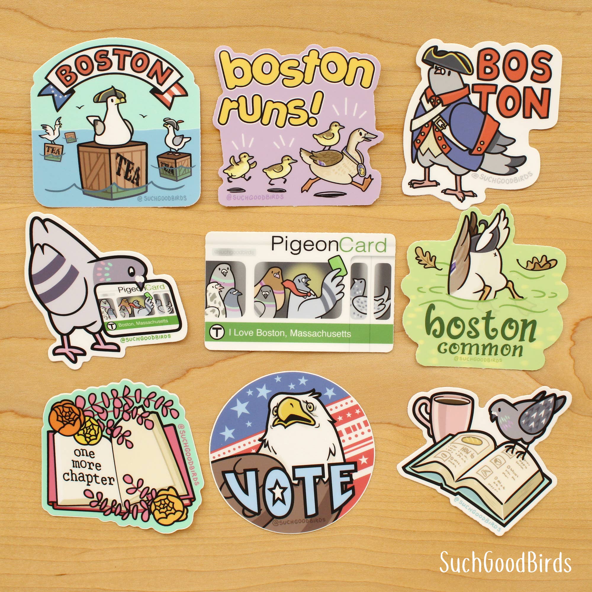 Such Good Birds - Wholesale Sticker - Boston Runs- 3" Waterproof Vinyl Sticker souvenir bird ducks2