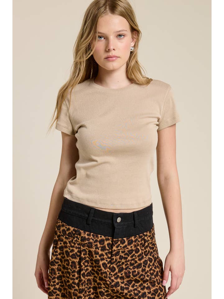 Mimosa - Wholesale T-Shirt - Women's - Basic Short Sleeve Baby Tee Knit Top10