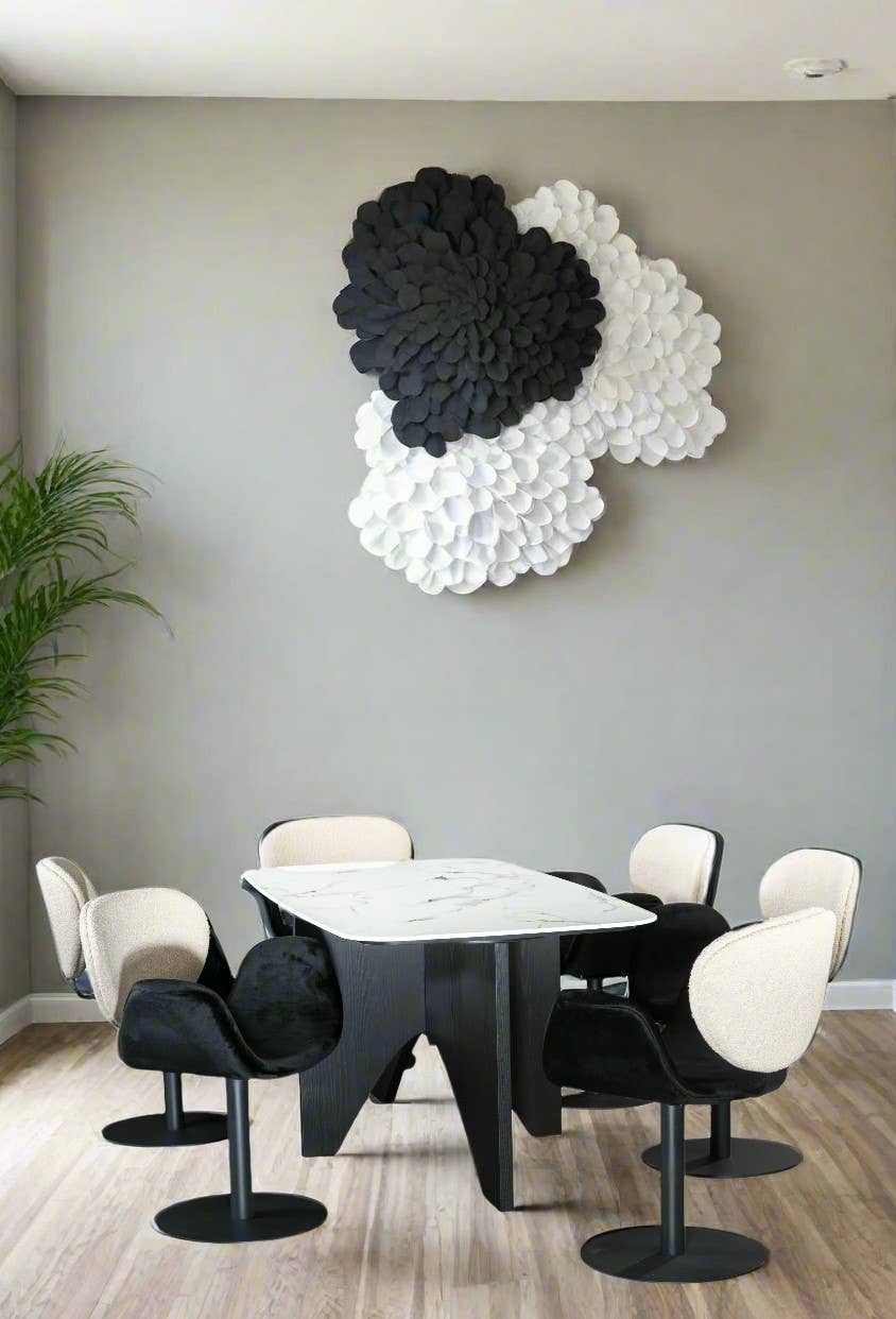 Statements by J – wholesale Coffee table – Finneas Glass Top Rectangular Dining Table for 6 in Black 3