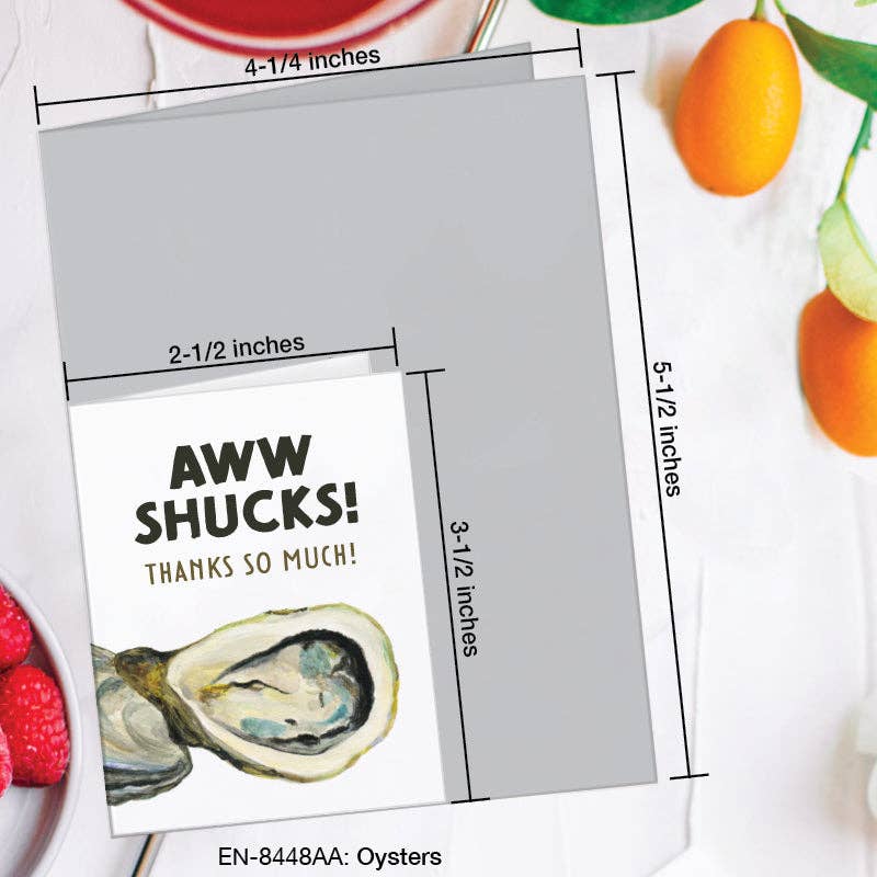 Printed Canvas - Wholesale Thank You Card - Oysters, Greeting Card (#8448AA)1