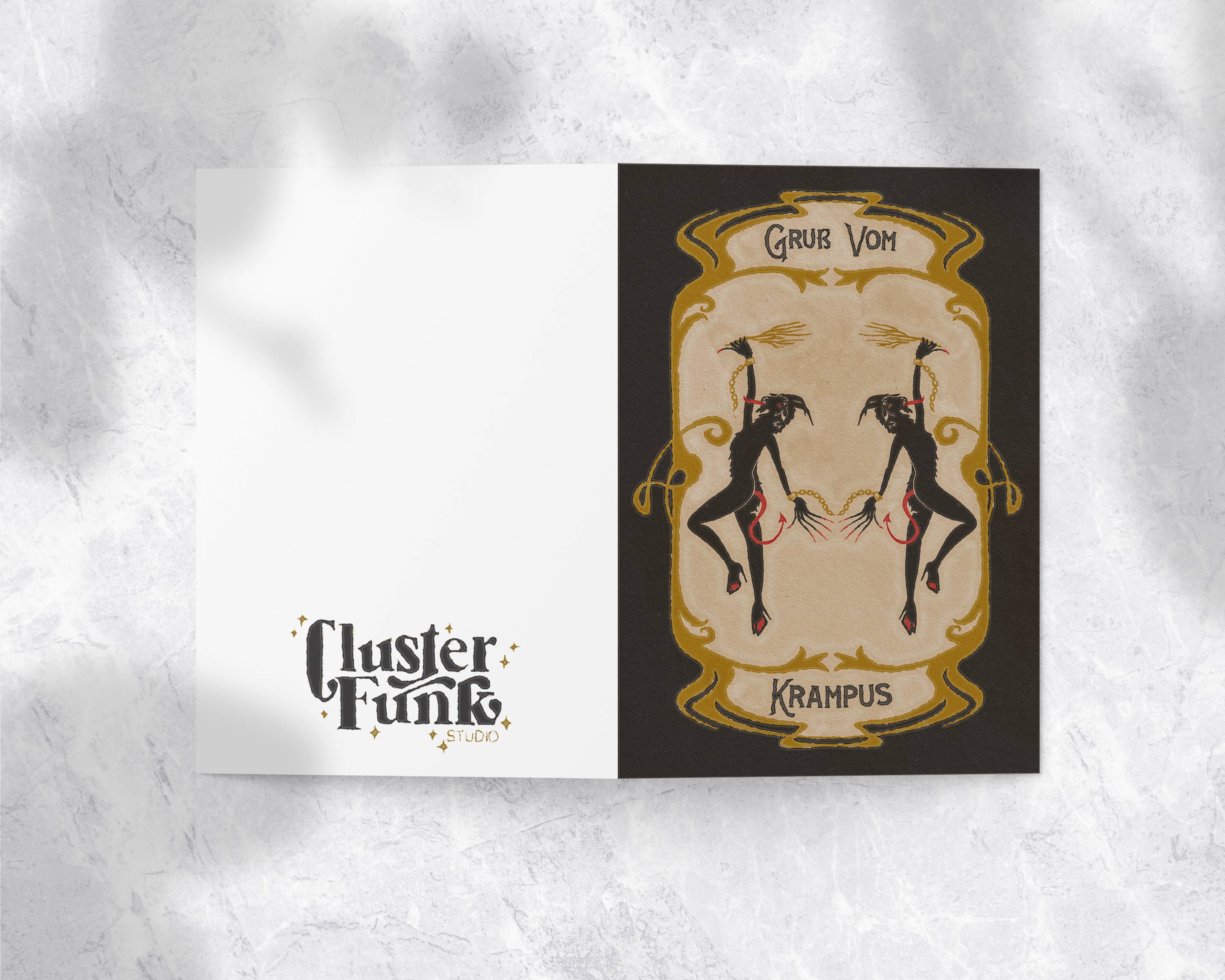 Cluster Funk Studio - Vente Cartes de Noël - Carte de Noël Gruss Vom Krampus1