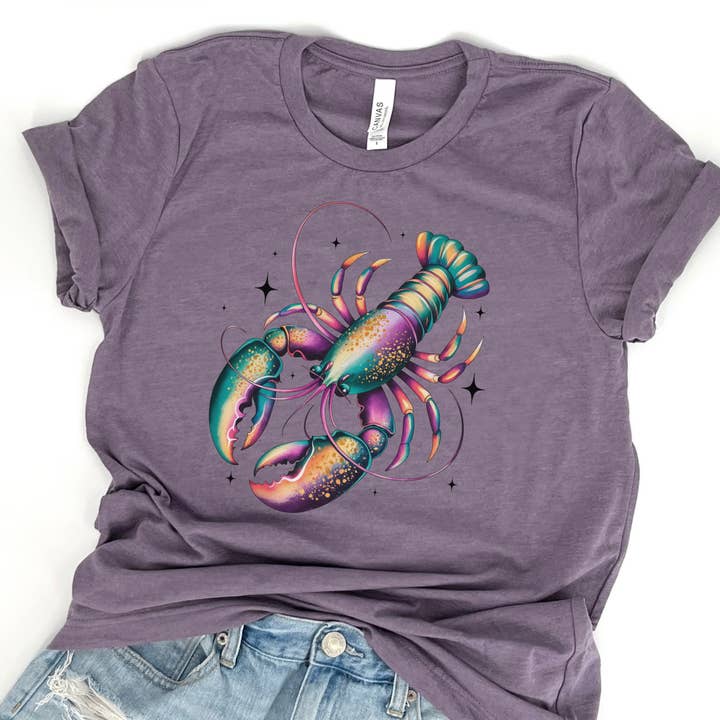 ATTA TOOD LLC - Wholesale T-Shirt (Graphic) - Women's - Mardi Gras crawfish women's graphic t-shirt, Holiday top4
