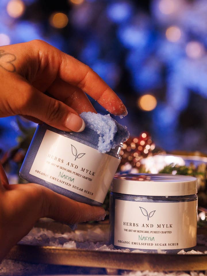 Narnia Organic Emulsified Sugar Scrub for wholesale by Herbs and Mylk