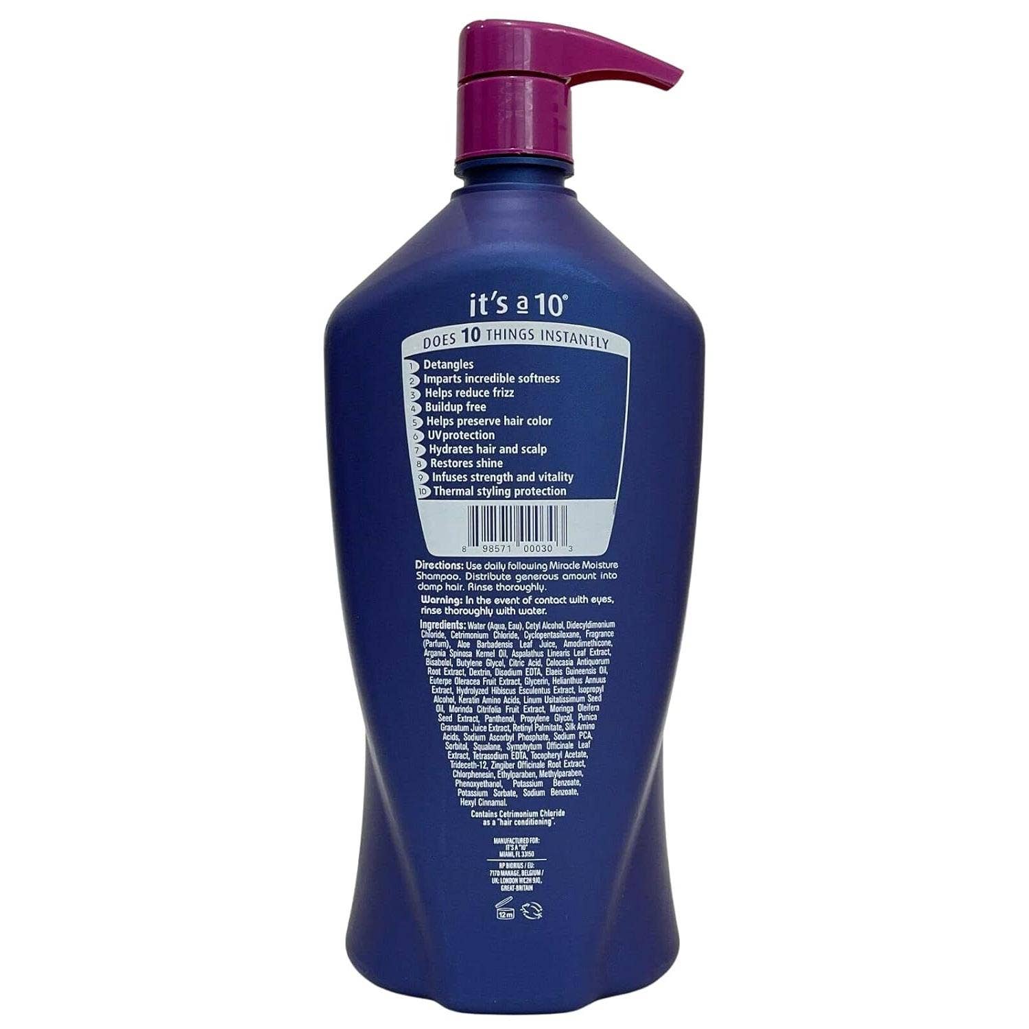 KT Supply - Vendita all'ingrosso Balsamo per capelli - Balsamo quotidiano It's A 10 Miracle, 33 oz1